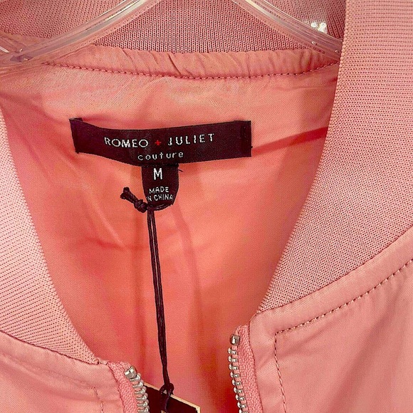 Romeo & Juliet Couture NEW Dusty Pink Embroidered Bomber Jacket Sz Medium $175 - Picture 8 of 8